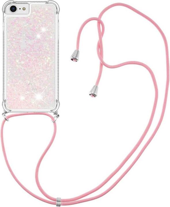 Immagine prodotto Cover-Discount iPhone SE / 8 / 7 - custodia glitterata con cordino rosa (Apple iPhone SE)
