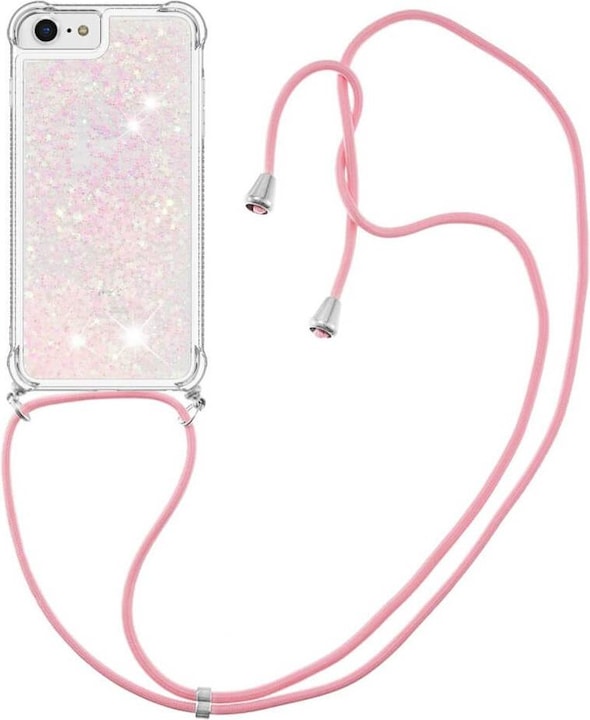 Produktbild Cover-Discount iPhone SE / 8 / 7 - Glitzer Hülle mit Umhängeband rosa (Apple iPhone SE)