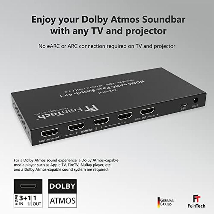 Produktbild FeinTech HDMI eARC Pass Switch 4x1