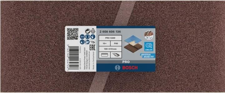 Produktbild Bosch Professional Zubehör PRO X440 Schleifband, 100 x 610 mm, G80 (80)