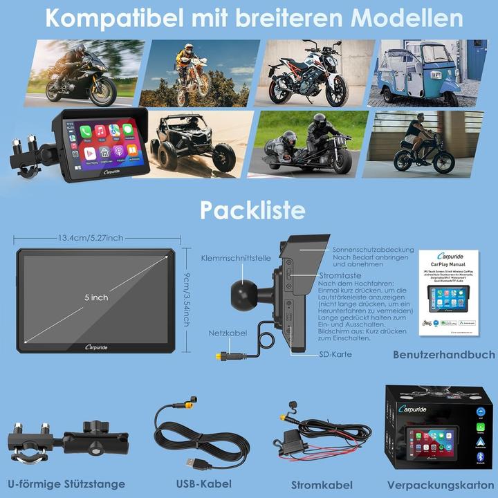 Actual product image Carpuride W502 Motorradschutzscheibe