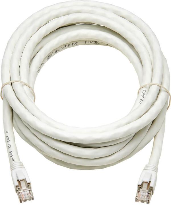 Produktbild Eaton Cat8 25G/40G Certified Snagless Shielded S/FTP Ethernet Cable RJ45 M/M PoE White 15f (S/FTP, CAT8.1, 4.57 m)