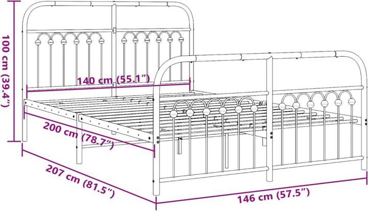 Image du produit vidaXL Bettgestell (140 x 200 cm)