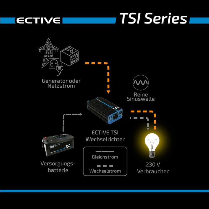Actual product image Ective TSI 5 500W/12V sine wave inverter with NVS and UPS function
