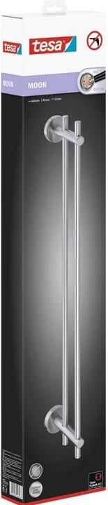 Produktbild tesa MOON Badetuchstange zweiarmig inkl. Klebelösung ohne Bohren
