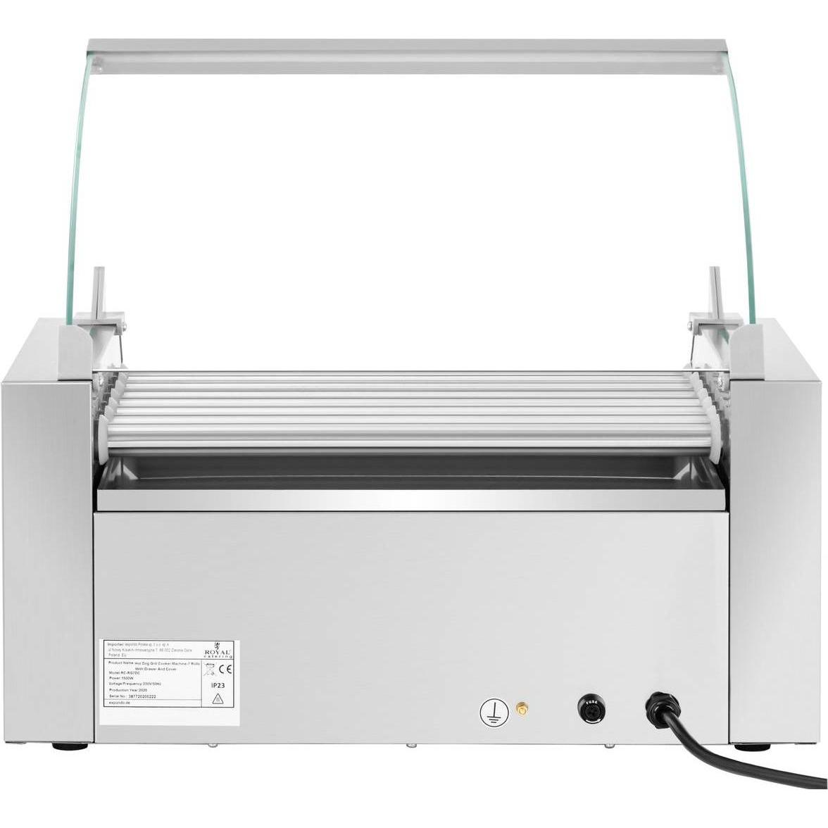 Royal Catering Hot Dog Grill 2 Zonen Edelstahl Rollengrill Würstchengrill 7 Rollen 1.765 W, Fun Kitchen, Silber