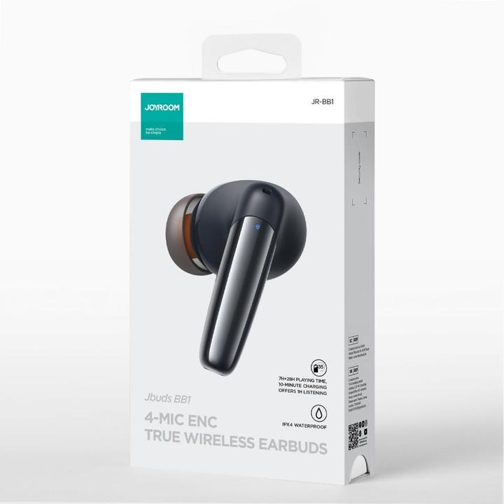 Actual product image Joyroom Jbuds Series JR-BB1 TWS wireless in-ear headphones - black (7 h, Wireless)