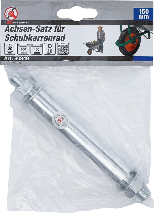 Actual product image BGS Axle Set for Pushcart Wheel Ø 20 mm