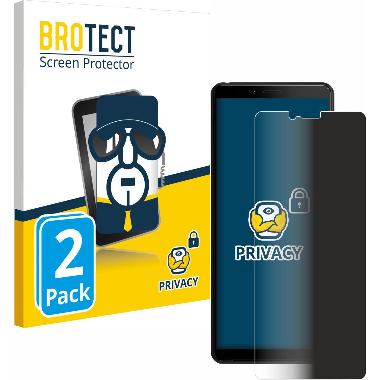 BROTECT Sichtschutzfolie Anti-Spy Privacy Folie Blaulicht-Schutz (2 Stück, Sony Xperia 10 II), Smartphone Schutzfolie, B...