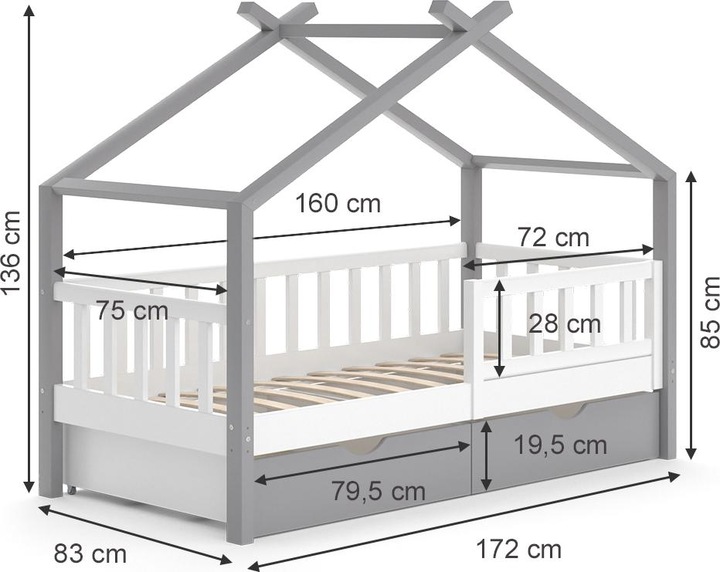 Produktbild VitaliSpa Hausbett Design (80 x 160 cm)