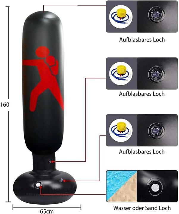 Produktbild Fbsport Aufblasbarer Boxsack für Kinder und Erwachsene (160cm) (160 cm)