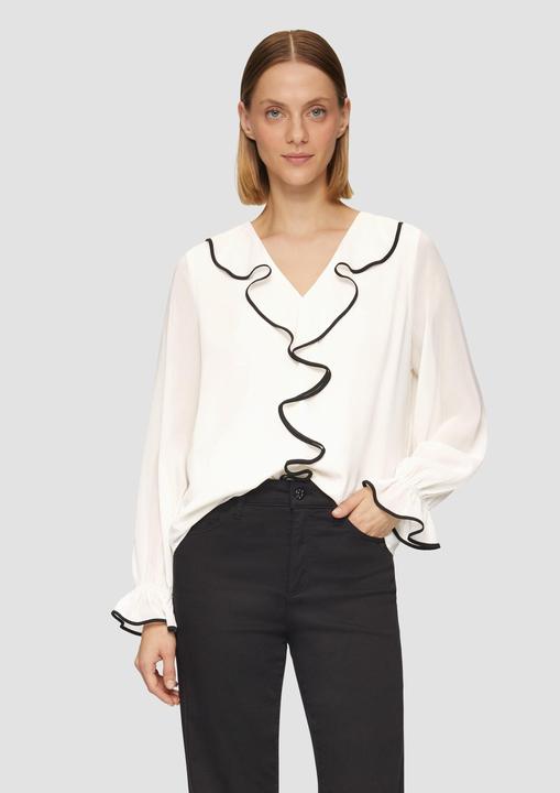 Immagine prodotto s.Oliver Bluse Chiffon-Bluse mit Rüschen-Besatz (40)