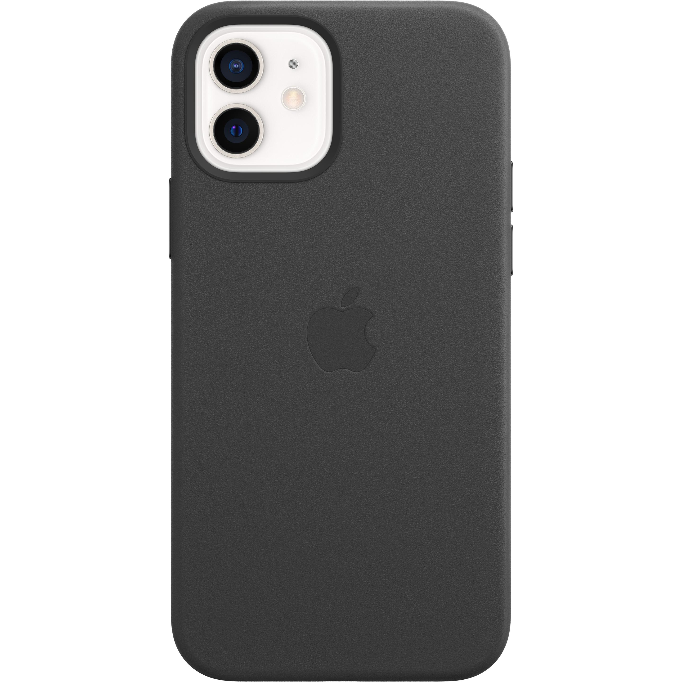 Apple Leder Case mit MagSafe (Apple iPhone 12, Apple iPhone 12 Pro), Smartphone Hülle, Schwarz