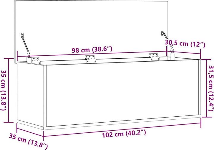Produktbild VidaXL Aufbewahrungskiste (102 x 35 x 35 cm)