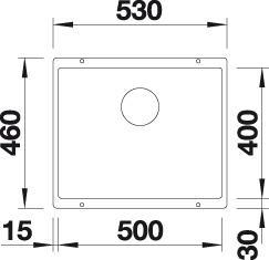 Actual product image Blanco Subline 500-U (Undermount sink, 46 cm, 53 cm)