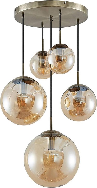 Produktbild Lindby Teeja 5 Cluster Pendelleuchte Amber (E27)