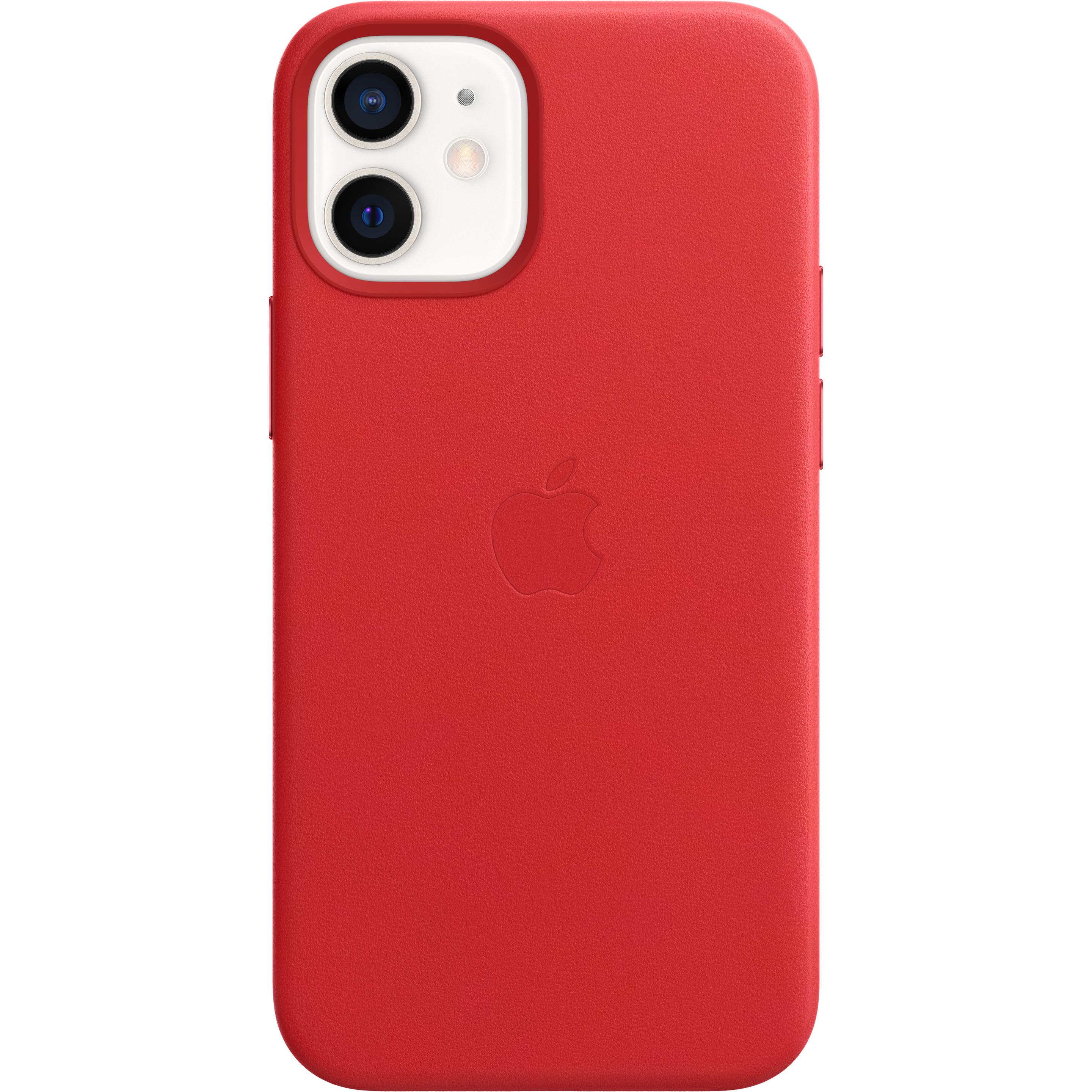 Apple Leder Case mit MagSafe (Apple iPhone 12 mini), Smartphone Hülle, Rot