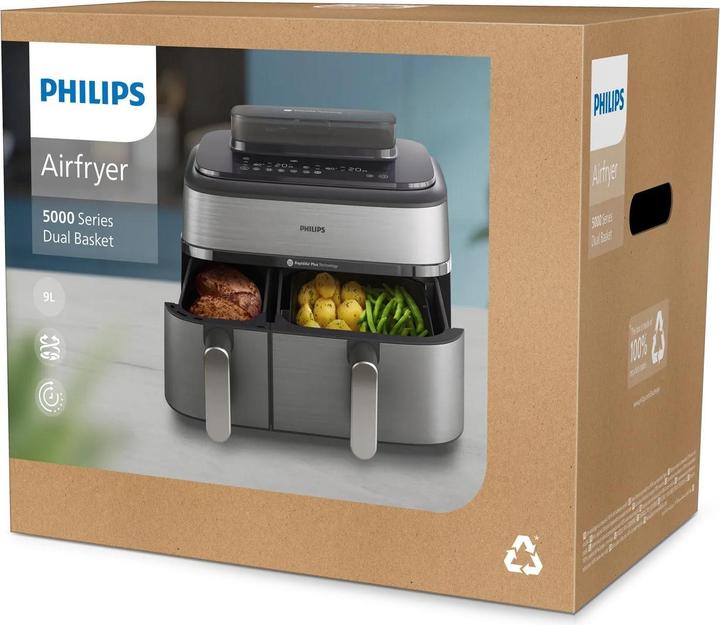 Actual product image Philips Steam Airfryer Dual Basket NA555/00