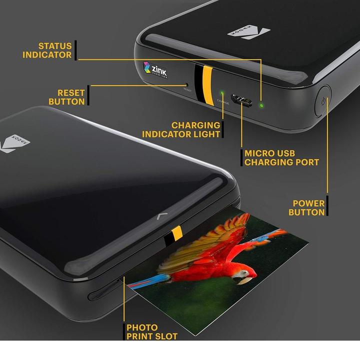 Actual product image Kodak Step ZIP Mobile Schwarz (Thermal transfer, Colour)