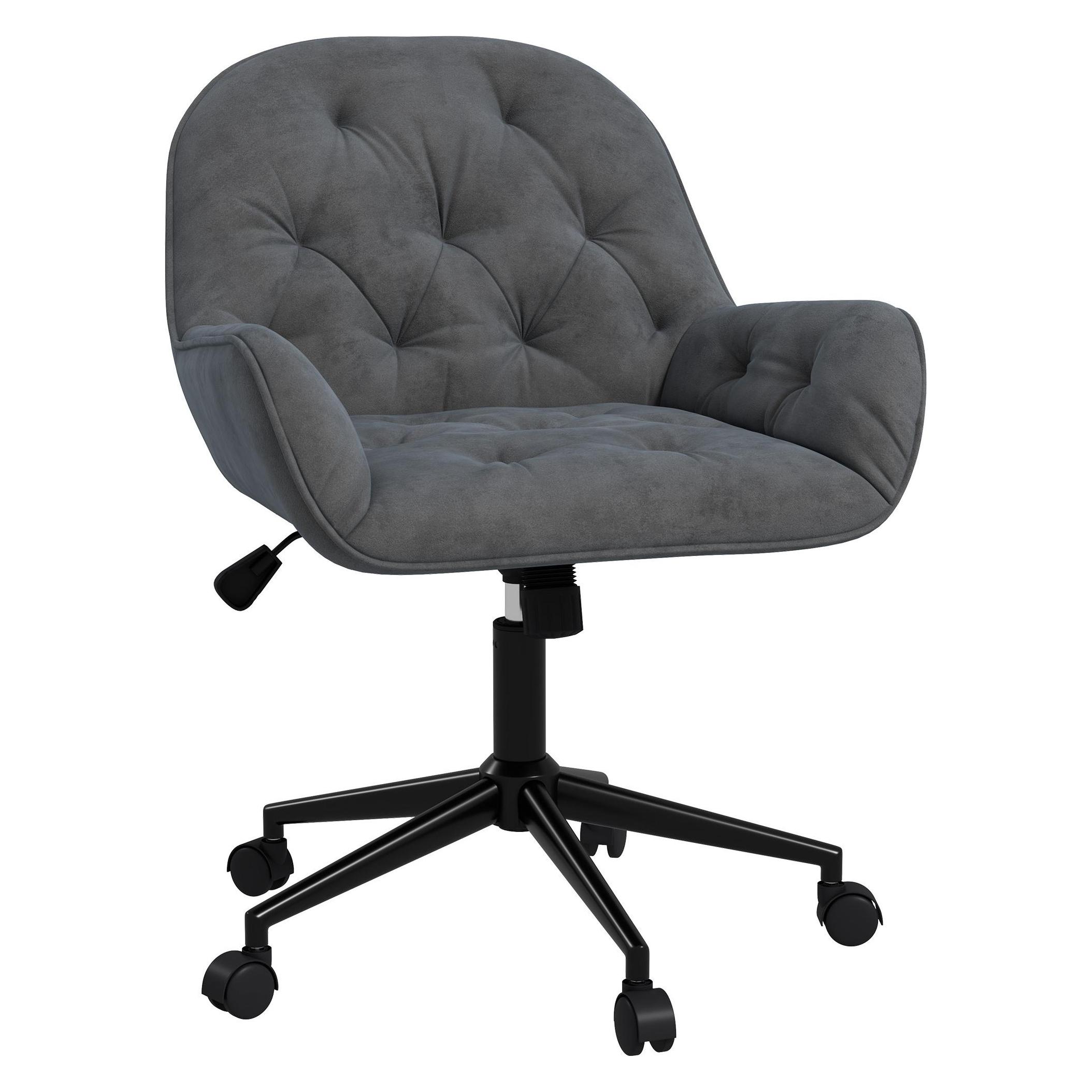 Vinsetto Sedia da ufficio, poltrona da ufficio ergonomica regolabile in altezza, seduta girevole, base in acciaio, verde | Aosom Italy