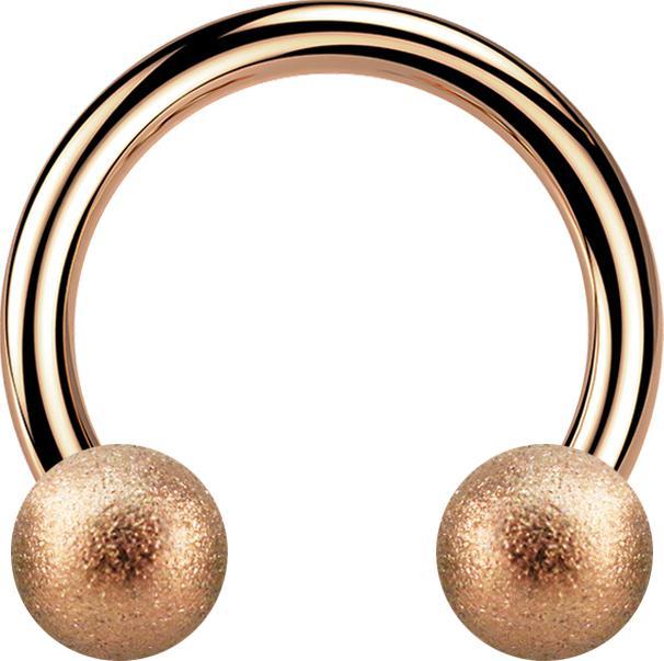 Actual product image Star Piercing Micro Circular Barbell rose gold with two spheres speckled (without brass, Surgical steel 316L)