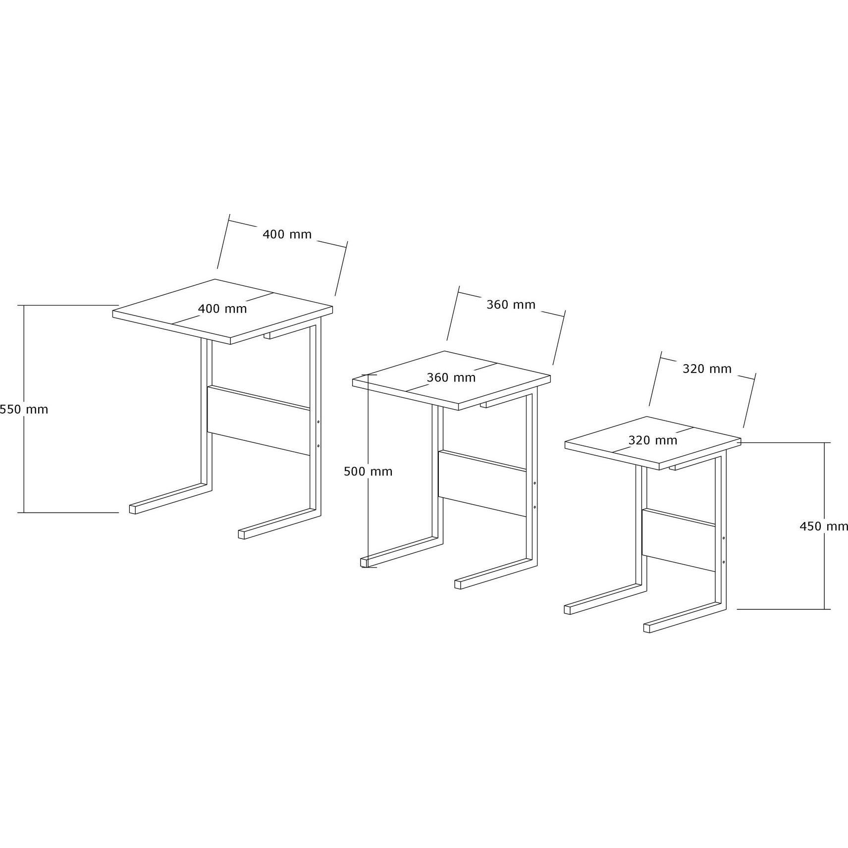 Thumbnail - Hanah Home, Couchtisch + Beistelltisch, Sali (40 x 55 x 40 cm)