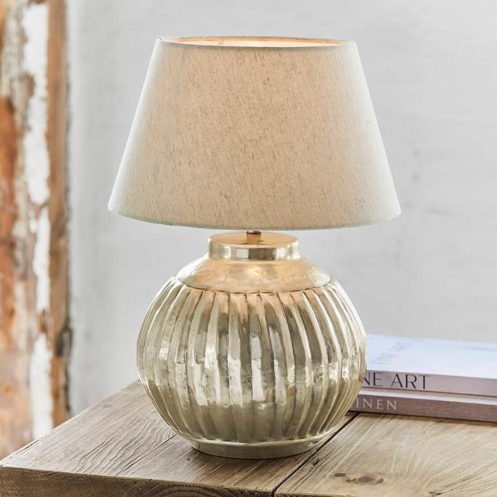 Produktbild Loberon Tischlampe Lillemor antiksilber/creme (E27)