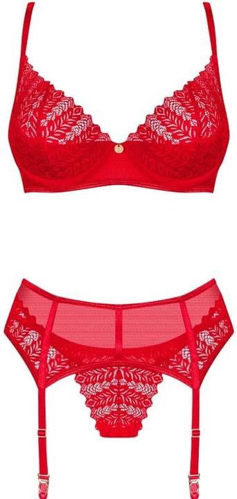 Produktbild Obsessive Ingridia 2teiliges Offenes Set Rot (XS)