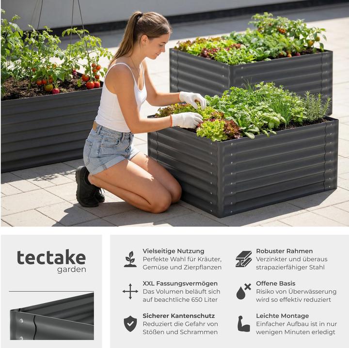 Actual product image tectake Salvia raised bed, galvanized, various sizes