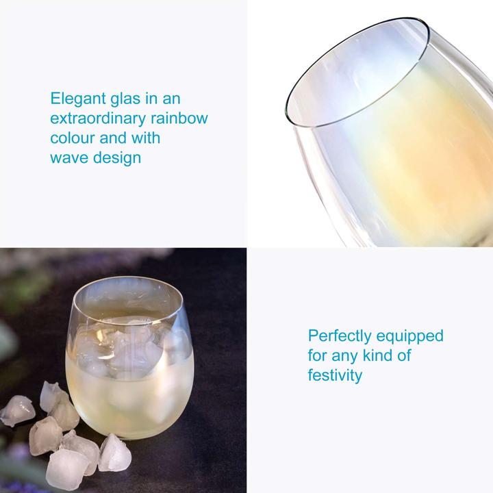 Actual product image Intirilife Drinking glass with rainbow shimmer and wave shape 380 ml (0.38 l, 1x)