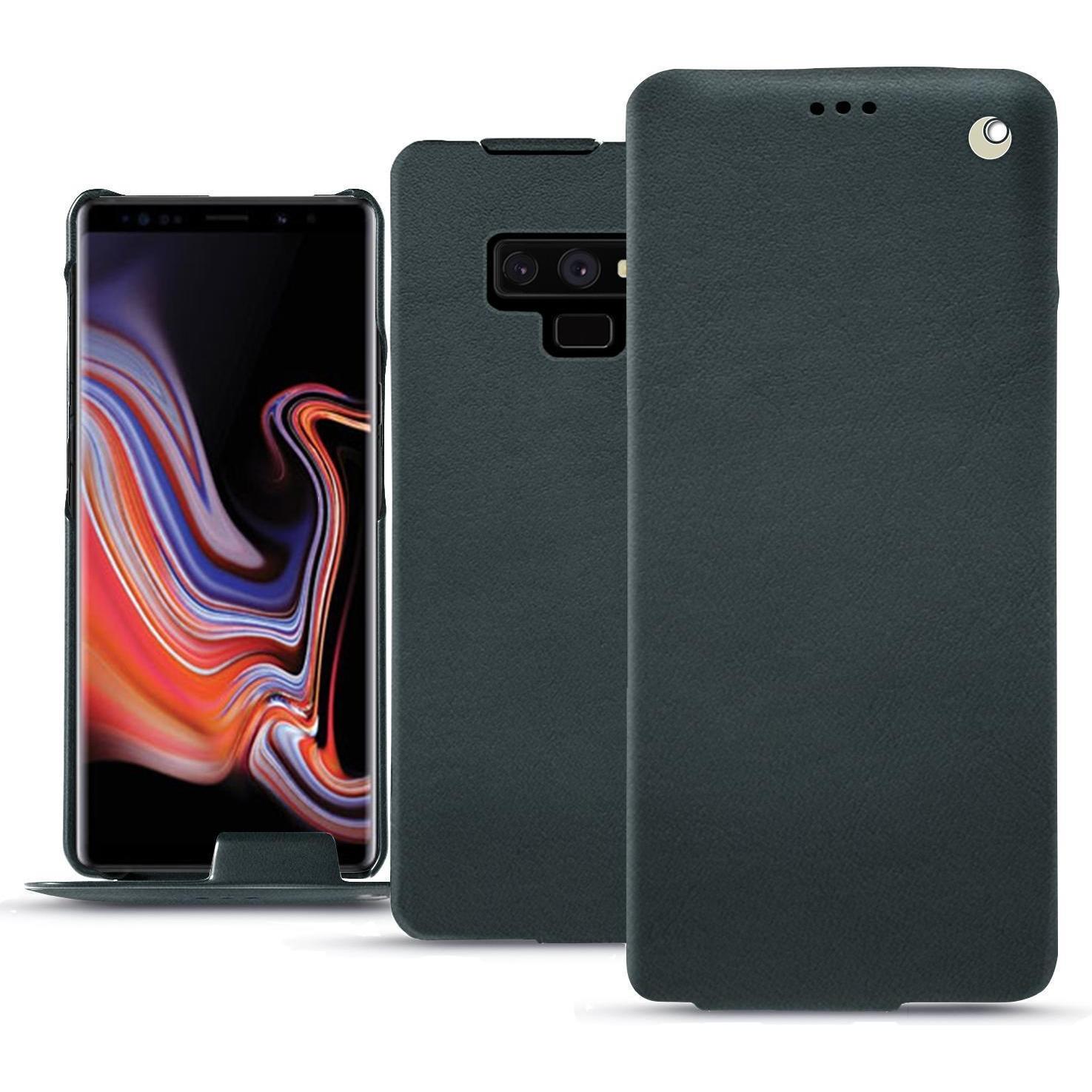 Noreve Lederschutzhülle vertikal (Samsung Galaxy Note 9), Smartphone Hülle, Blau