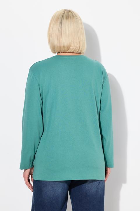 Produktbild Ulla Popken Shirt, V-Ausschnitt, Relaxed, Langarm (54)