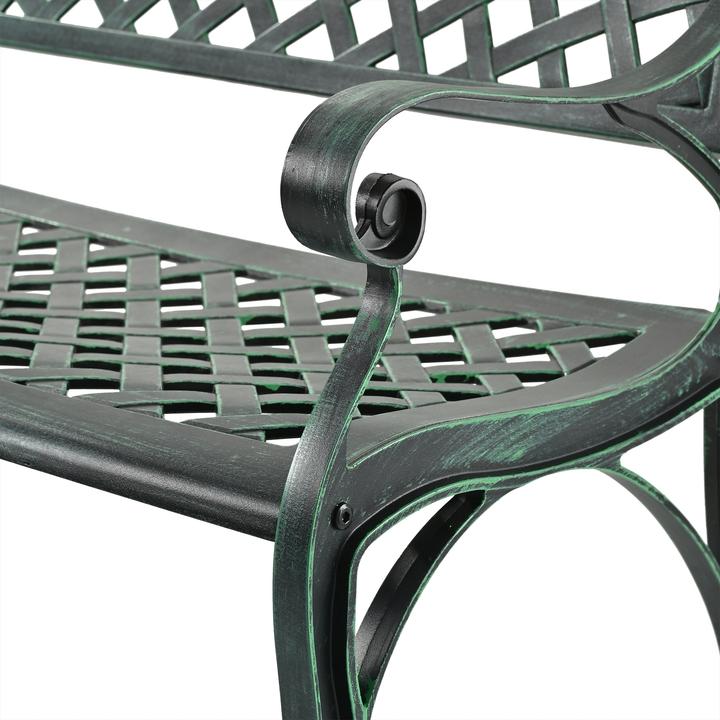 Actual product image Relaxdays Gartenbank Metall in Schwarz-Grün