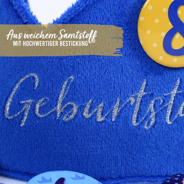 Actual product image Papierdrachen Birthday Crown - Velvet - Blue