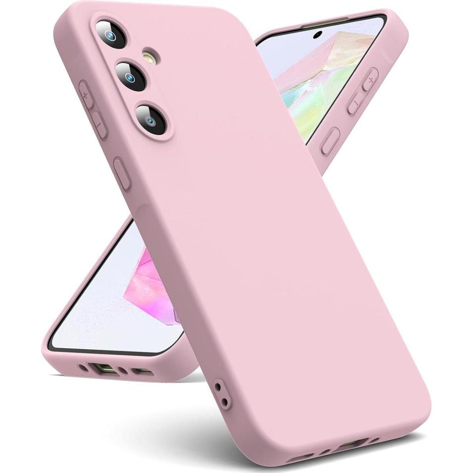 Screenguard Samsung Galaxy A35 5G Liquid Silicone Case Hülle (Samsung Galaxy A35), Smartphone Hülle, Rosa