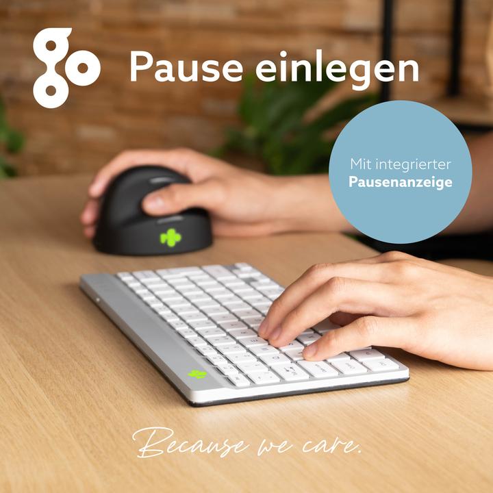 Image du produit R-Go Tools R-Go Compact Break Clavier ergonomique, QWERTZ (FR), bluetooth, blanc (DE, Sans fil)