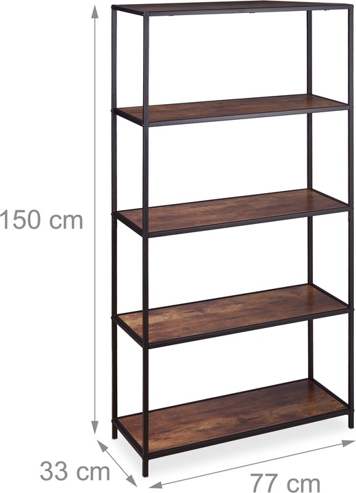 Immagine prodotto Relaxdays Libreria Vintage, 5 Mensole (77 x 33 x 150 cm)