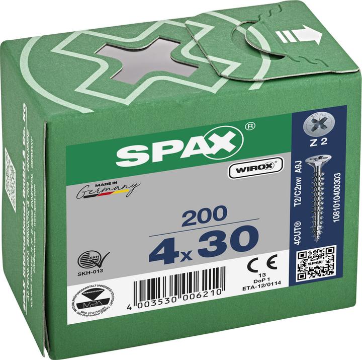 Produktbild Spax Senkmultikopf Kreuzschlitz Z2 Vollgewinde Wirox (200 Schrauben pro Stück)
