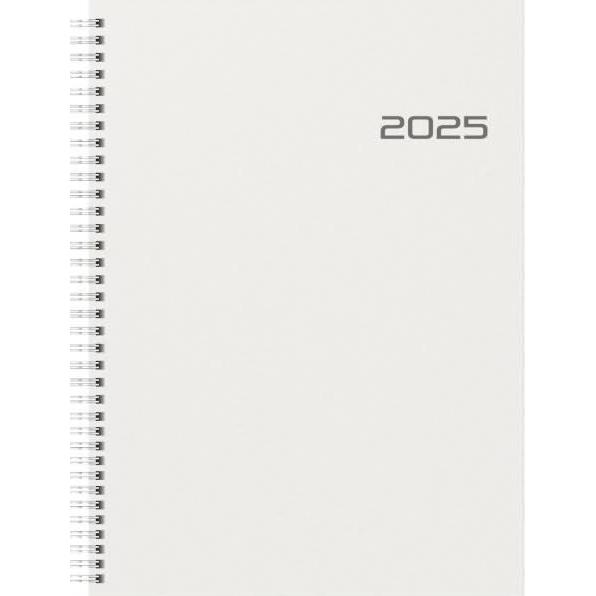 Brunnen, Agenda, Buchkalender 781 21x29,7cm 1 Woche/2 Seiten transparent 2025 (A4, Italienisch, Französisch, Englisch, D...
