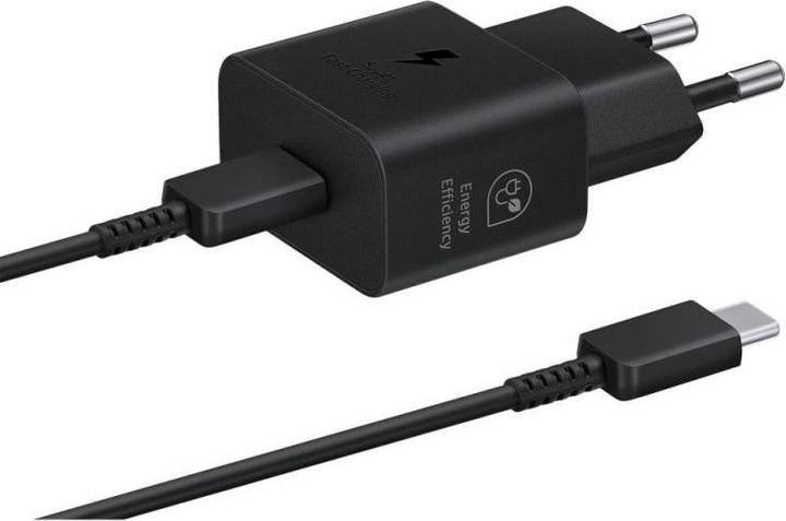 Actual product image Samsung EP-T2510XBE USB-C 25W Travel Charger + USB-C Data Cable Black (Damaged Package) (25 W)