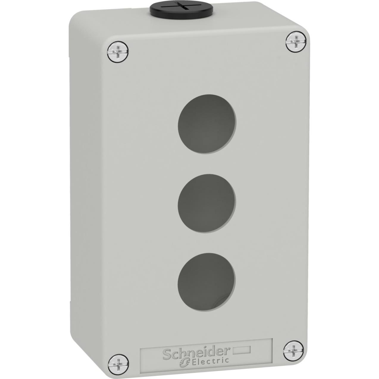 Schneider Electric XAPD2203 Leergehäuse XAP Metall grau für 3x22mm - CSA (Gehäuse), Elektronikzubehör + Gehäuse, Grau