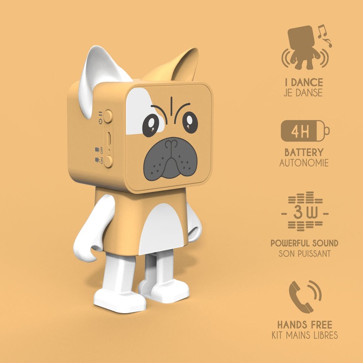 Image du produit Mobility on Board Dancing Animal speaker Bouledogue (4 h, Fonctionnement sur batterie)
