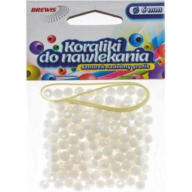 Brewis Weisse Perlen + Schnur 6mm 16g