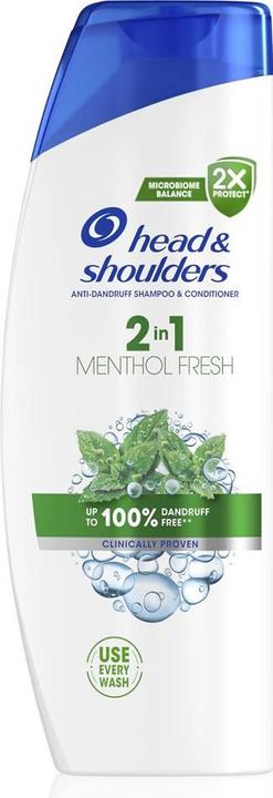 Actual product image Head & Shoulders Menthol Fresh 2in1 Shampoo and Conditioner - 400 ml, Anti-Dandruff (Liquid shampoo, 400 ml)