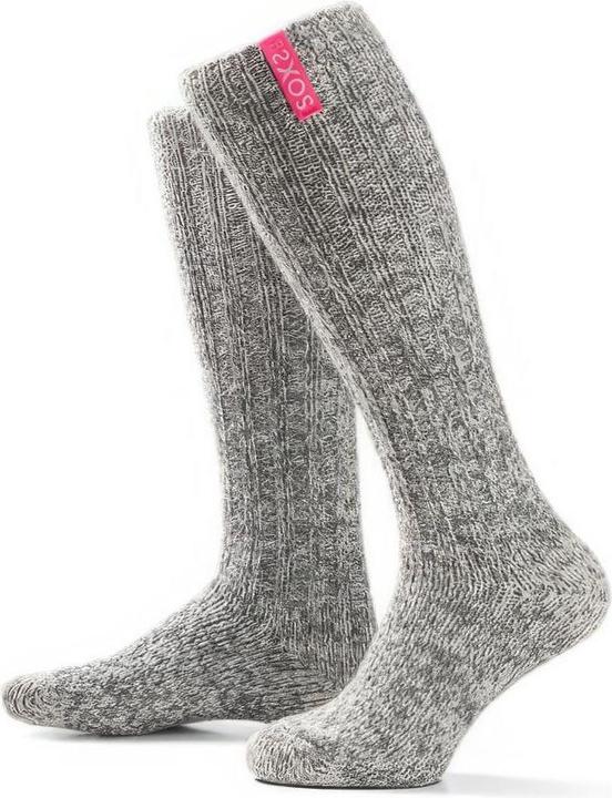 Image du produit Soxs Chaussettes en laine grise pour femmes Bubblegum, chaussettes au genou (Une unité par pack, 40 - 41, 38 - 39, 37 - 39)