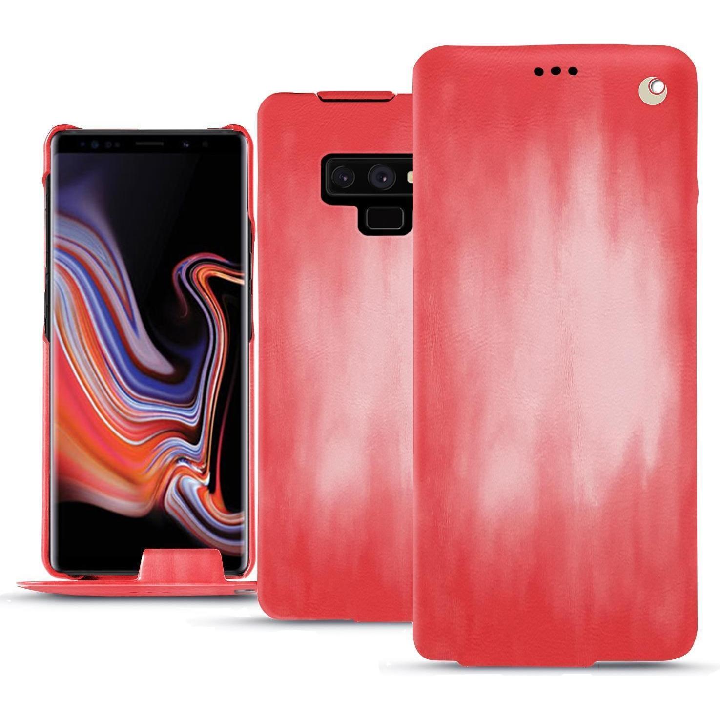 Noreve Lederschutzhülle vertikal (Samsung Galaxy Note 9), Smartphone Hülle, Rosa