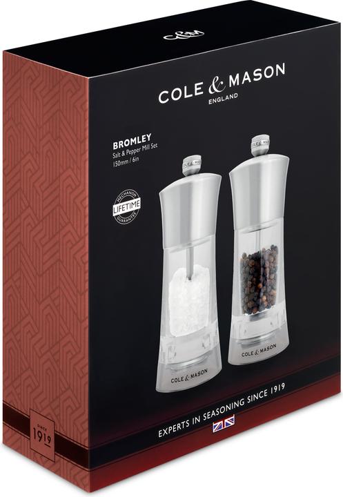 Image du produit Cole & Mason Pfeffer-Salzmühlen Set Bromley Acryl SS 15x6x6 cm (Sel, Poivre)
