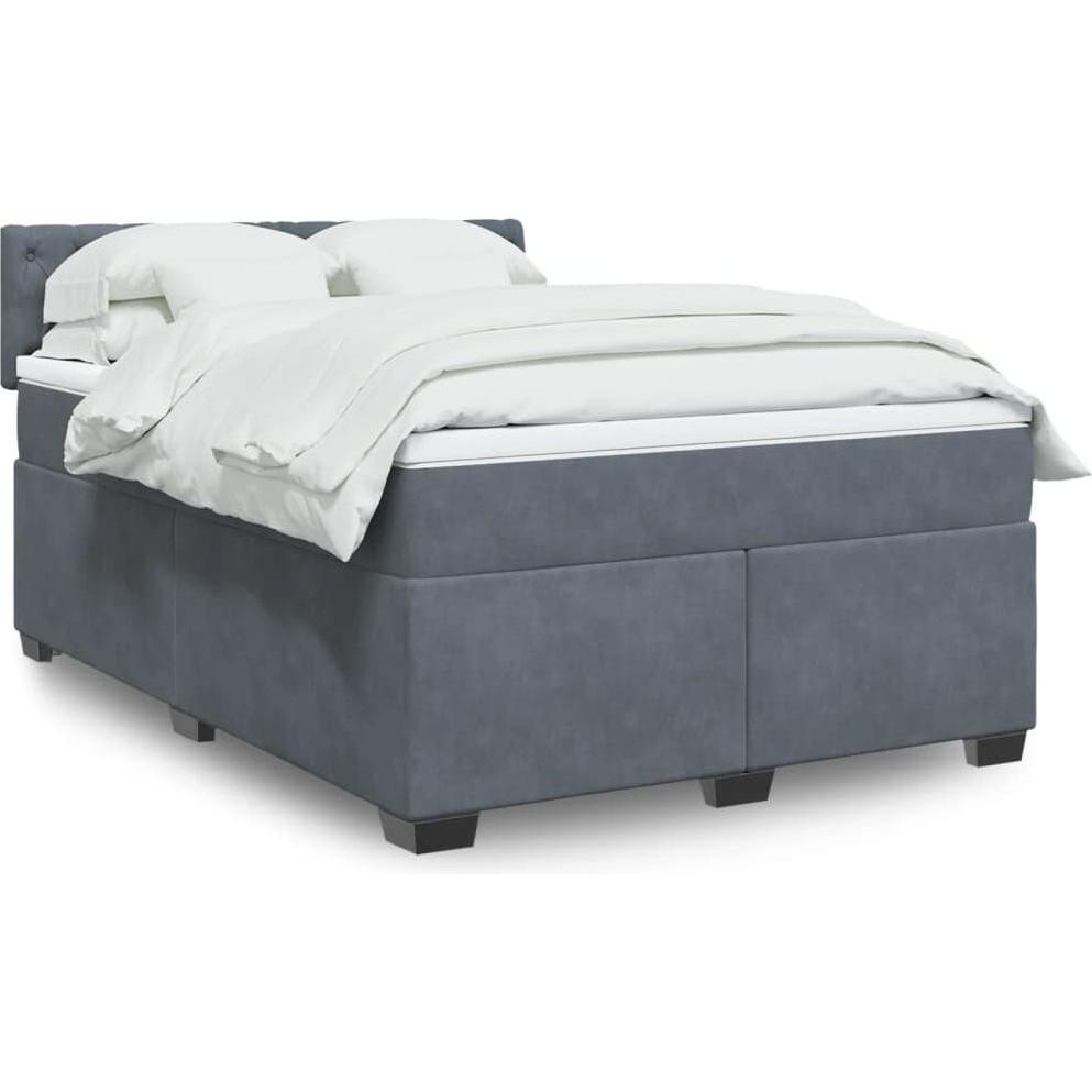 VidaXL, Bett, Bo x springbett mit Matratze 160 x 200 cm Samt (160 x 200 cm)