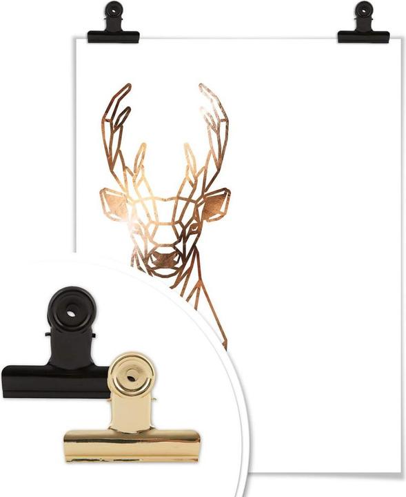 Image du produit Trenddeko Cerf origami - aspect cuivre (60 x 80 cm)