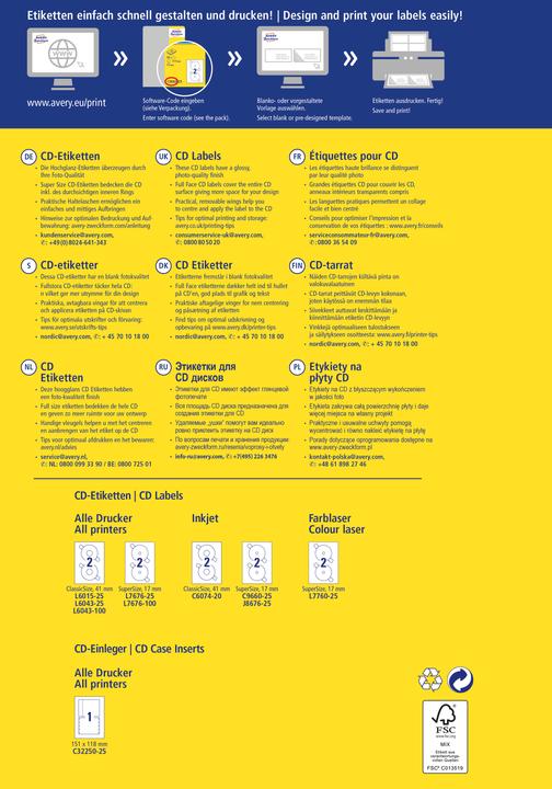 Produktbild Avery CD-Etiketten SuperSize